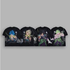 Darc Sport x Wolves Club Broly vs Gogeta “Side by Side” Tee Box Set Size Medium
